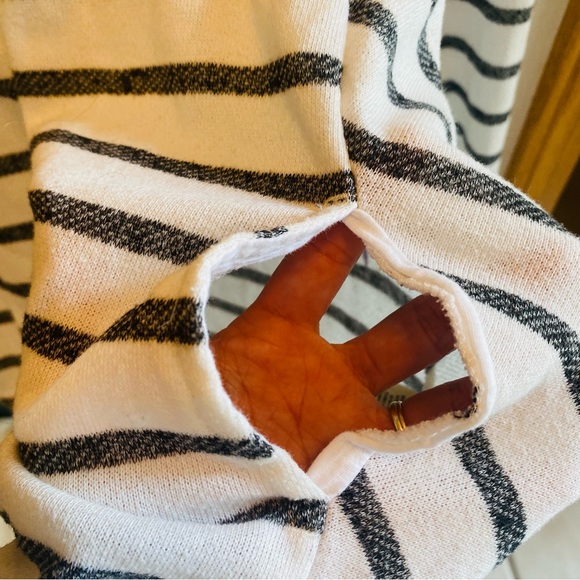 Dylan by True Grit Gray and White Stripe Top Show Yourself More Love - Picture 4 of 5